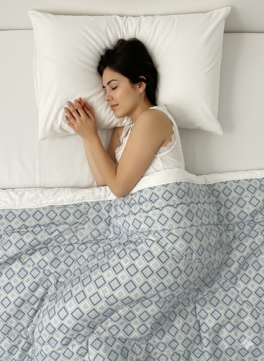 Winter Blossom Minimalist | Single 2-in-1 Reversible Blanket / Dohar