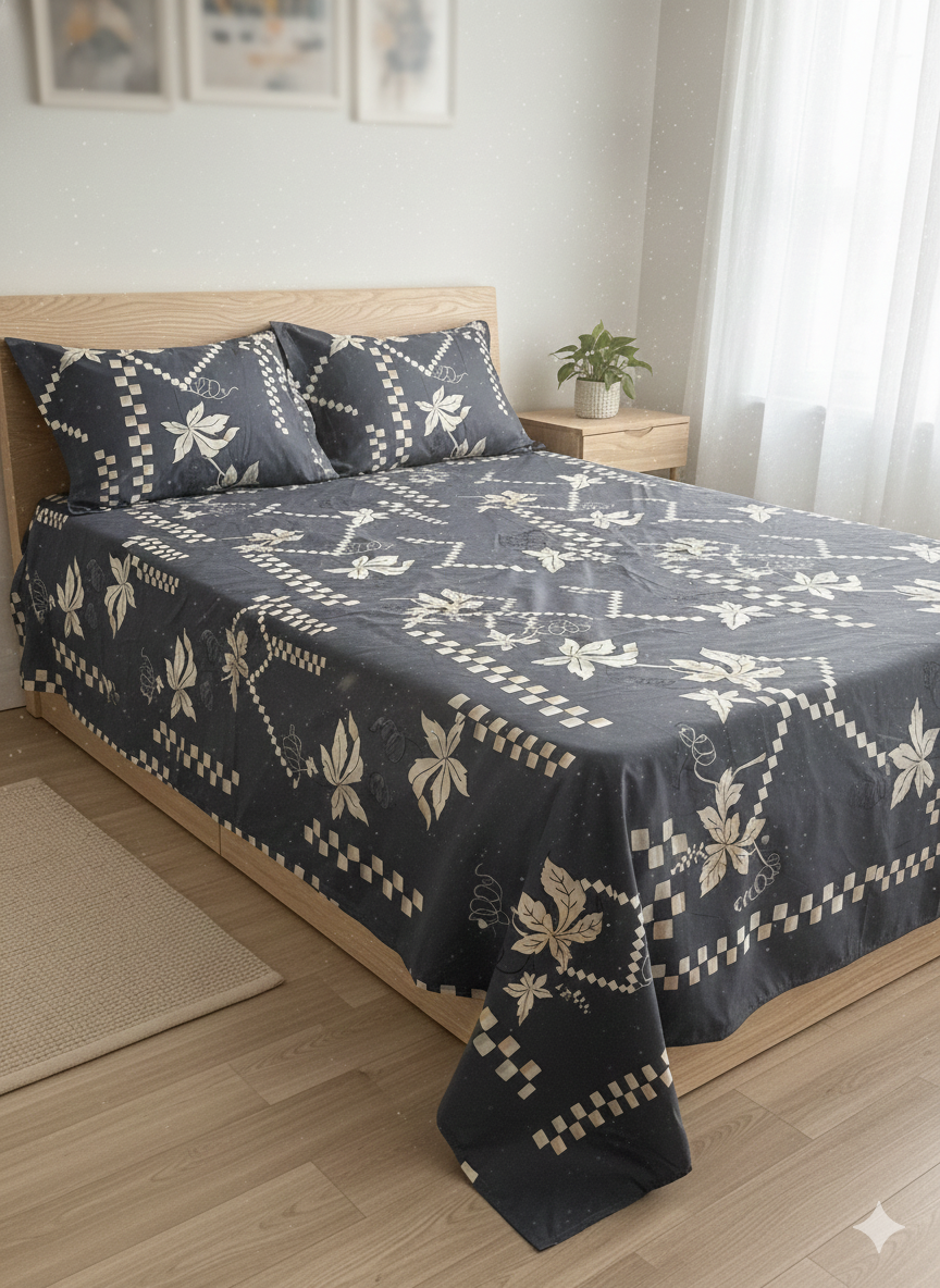 Regal Damask Collection | Single bedsheet with 2 Pillow Covers