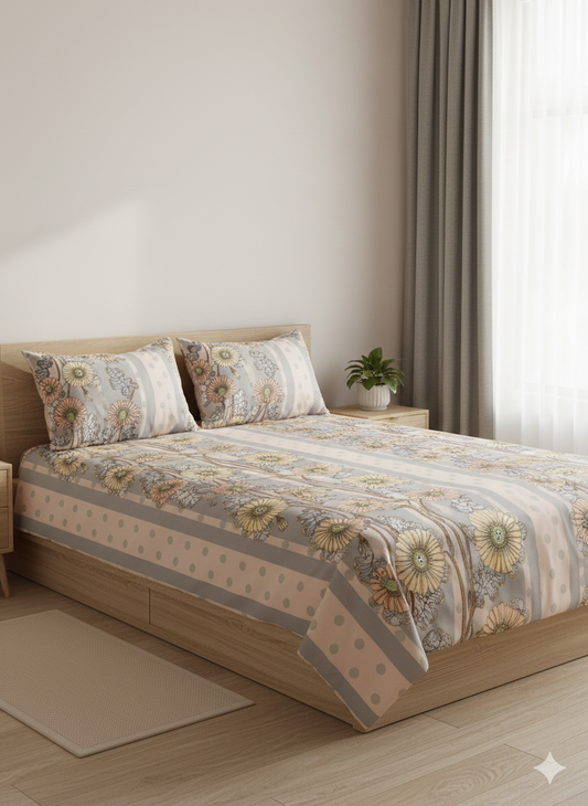 Blush Garden Collection | Single bedsheet with 2 Pillow Covers