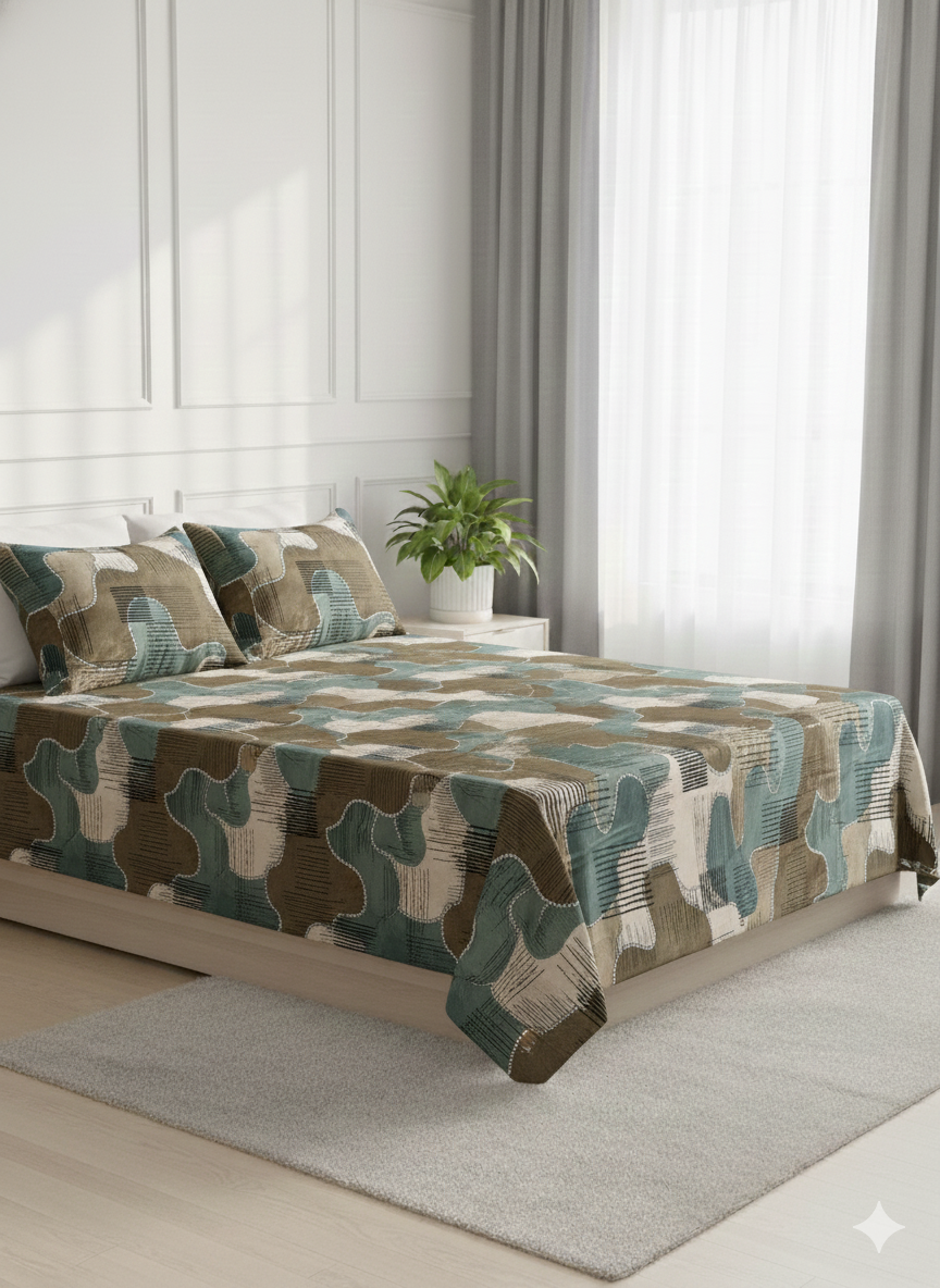 Modern Muse Collection | Double bedsheet with 2 Pillow Covers